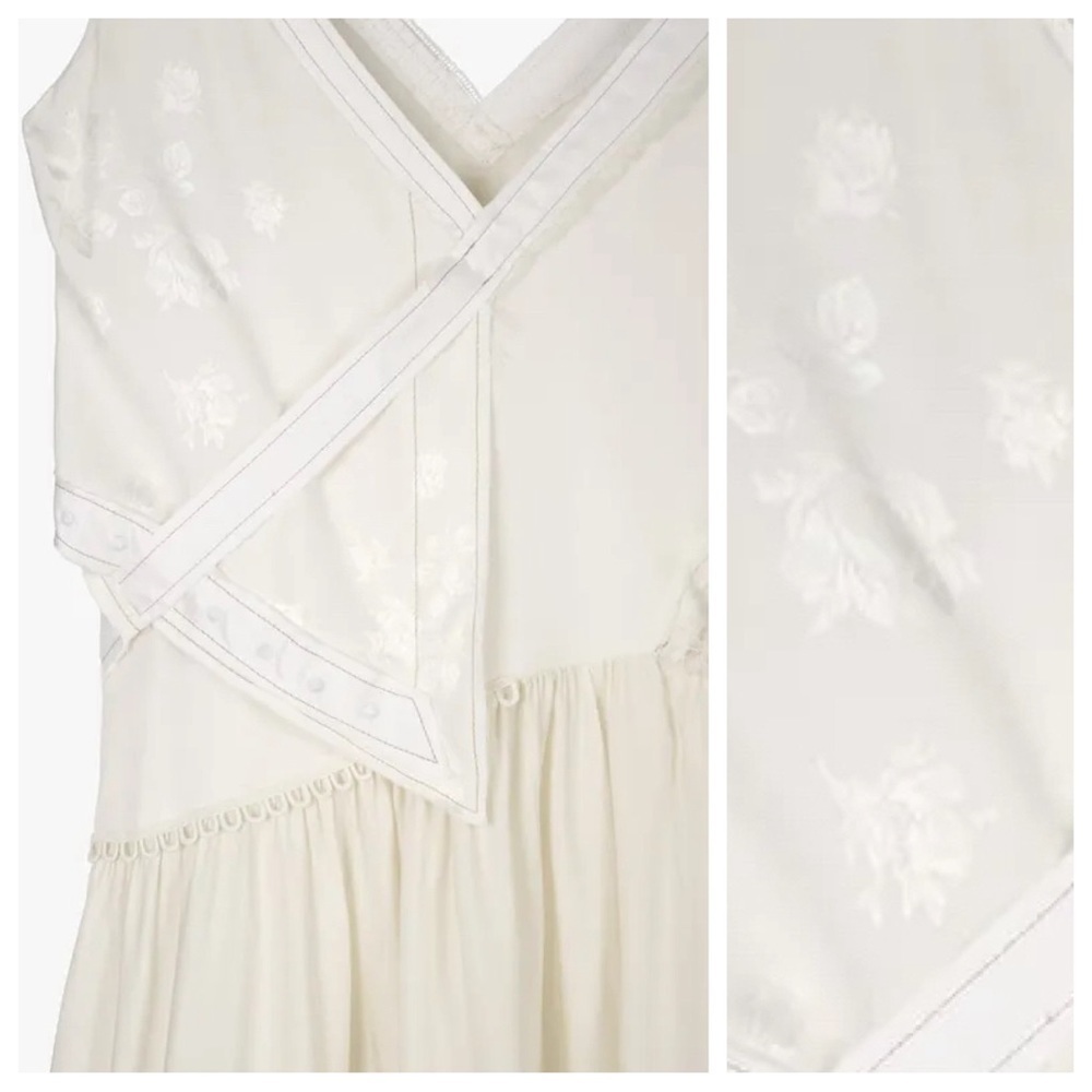 NWT. Zara Atelier Limited Edition Oyster White Studded Maxi Dress. Size S. - Picture 8 of 15